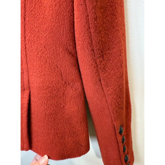 Peruvian Connection Women's Size 4 Rust Orange Baby Alpaca & Wool Blazer Jacket - Picture 3 of 9